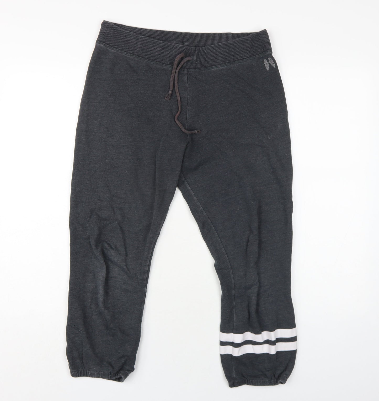 Victoria's Secret Womens Grey Cotton Jogger Trousers Size S L23 in Regular Drawstring