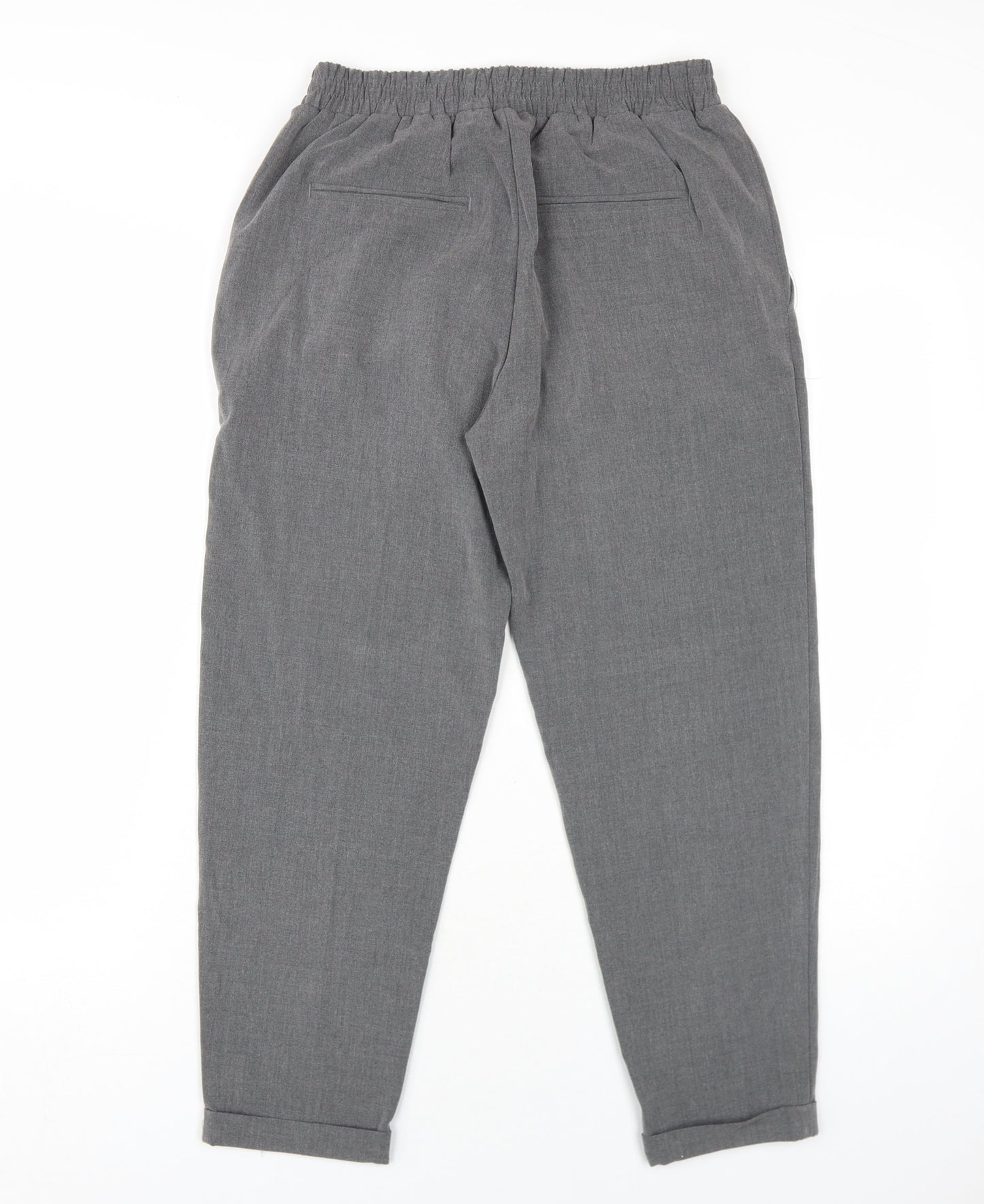 Pull&Bear Womens Grey Polyester Trousers Size S L26 in Regular