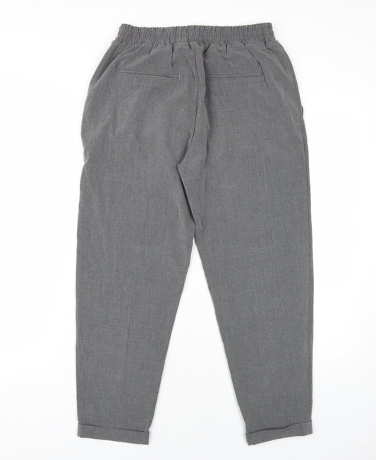 Pull&Bear Womens Grey Polyester Trousers Size S L26 in Regular