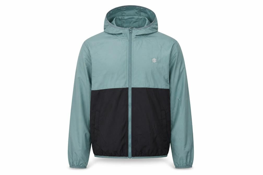 Front view of Element boys’ green rain coat coat, size 14, years zip