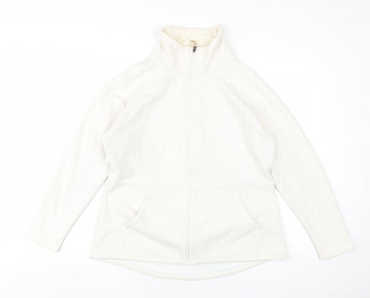 Sketchers Womens White Cotton Full Zip Sweatshirt Size XL Zip