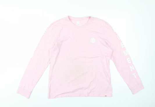 Element Mens Pink Cotton T-Shirt Size XS Round Neck