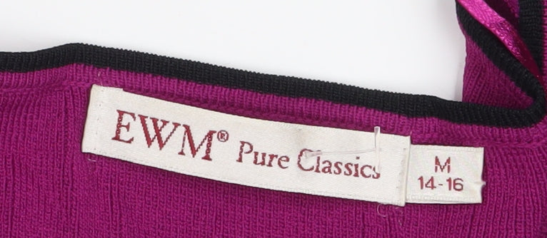 EWM Women's Purple Embroidered Cardigan, Size M