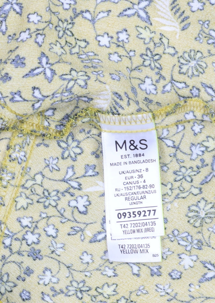 Marks and Spencer Women Yellow Floral Fit & Flare Dress