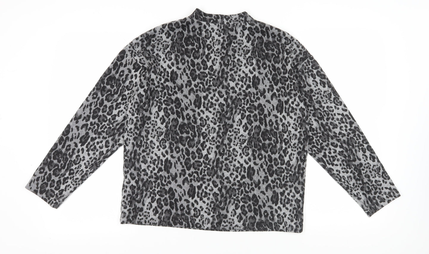 Marks and Spencer Grey Animal Print Blouse UK 12 Woman