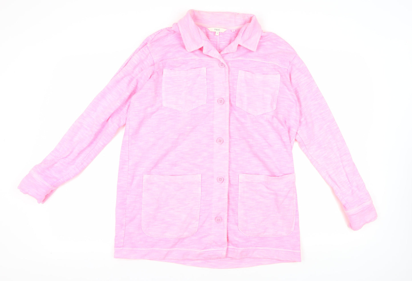 Next Women's Pink Button-Up Shirt, Size 14