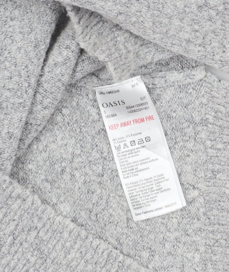 Oasis Women's Grey Pullover Jumper, S, Beaded Accents