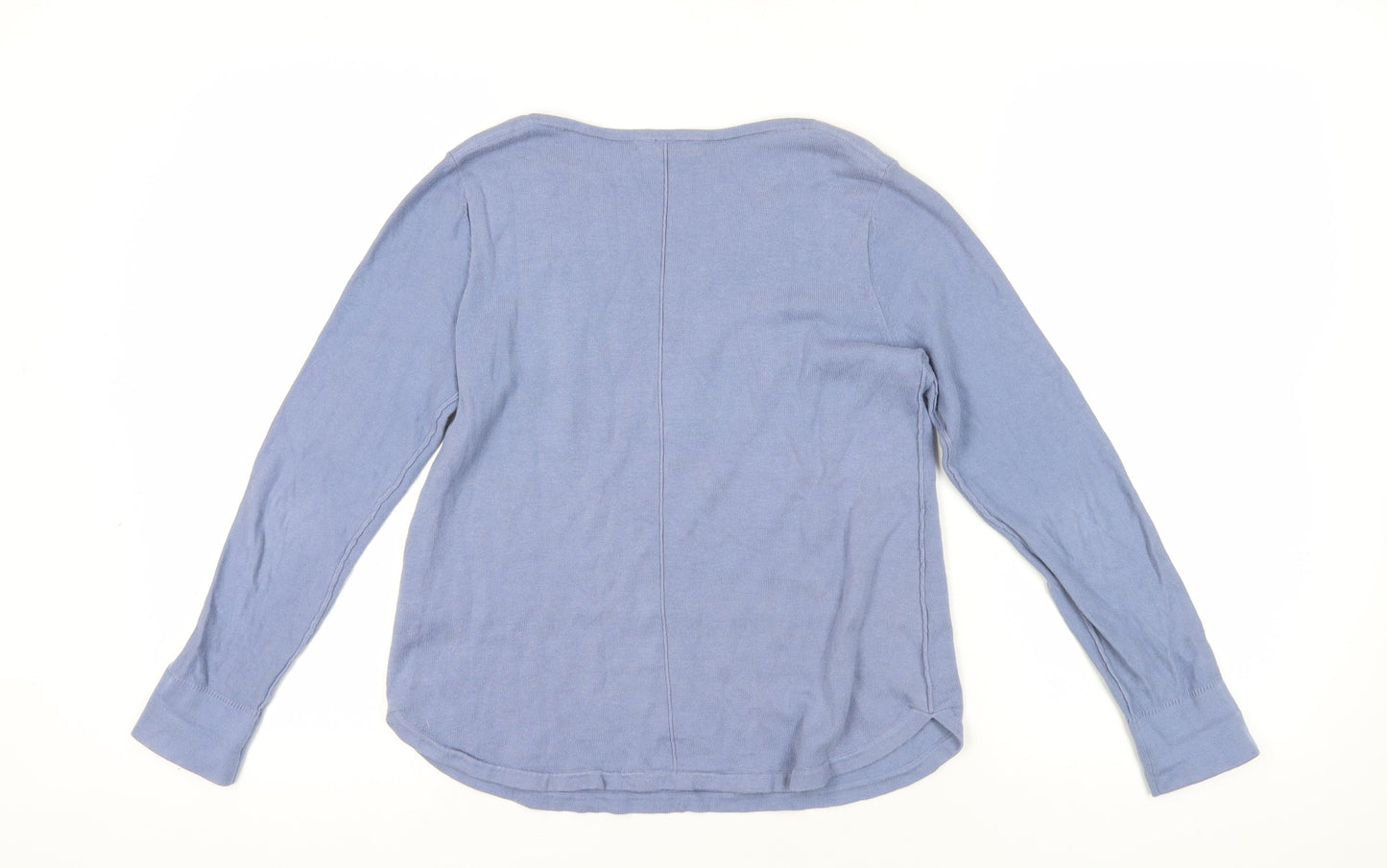 White Stuff Women's Blue V-Neck Long Sleeve T-Shirt