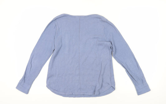 White Stuff Women's Blue V-Neck Long Sleeve T-Shirt