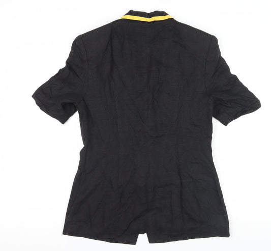 Barry Sherrard Women's Black Blazer Size 14 Linen Vintage