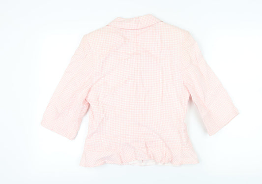 Régine Women’s Pink Check 3/4 Sleeve Blazer Size 10
