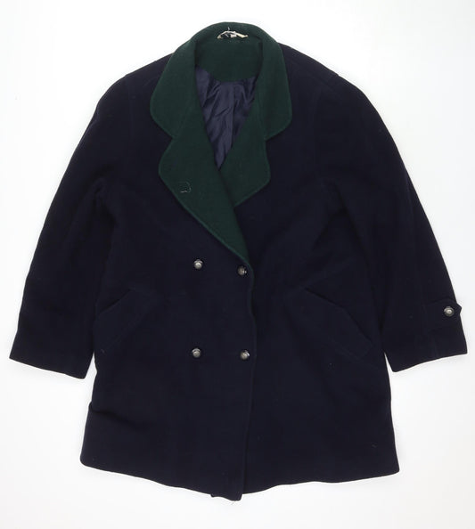 Nuage Women's Black Wool Cashmere Pea Coat Size 12