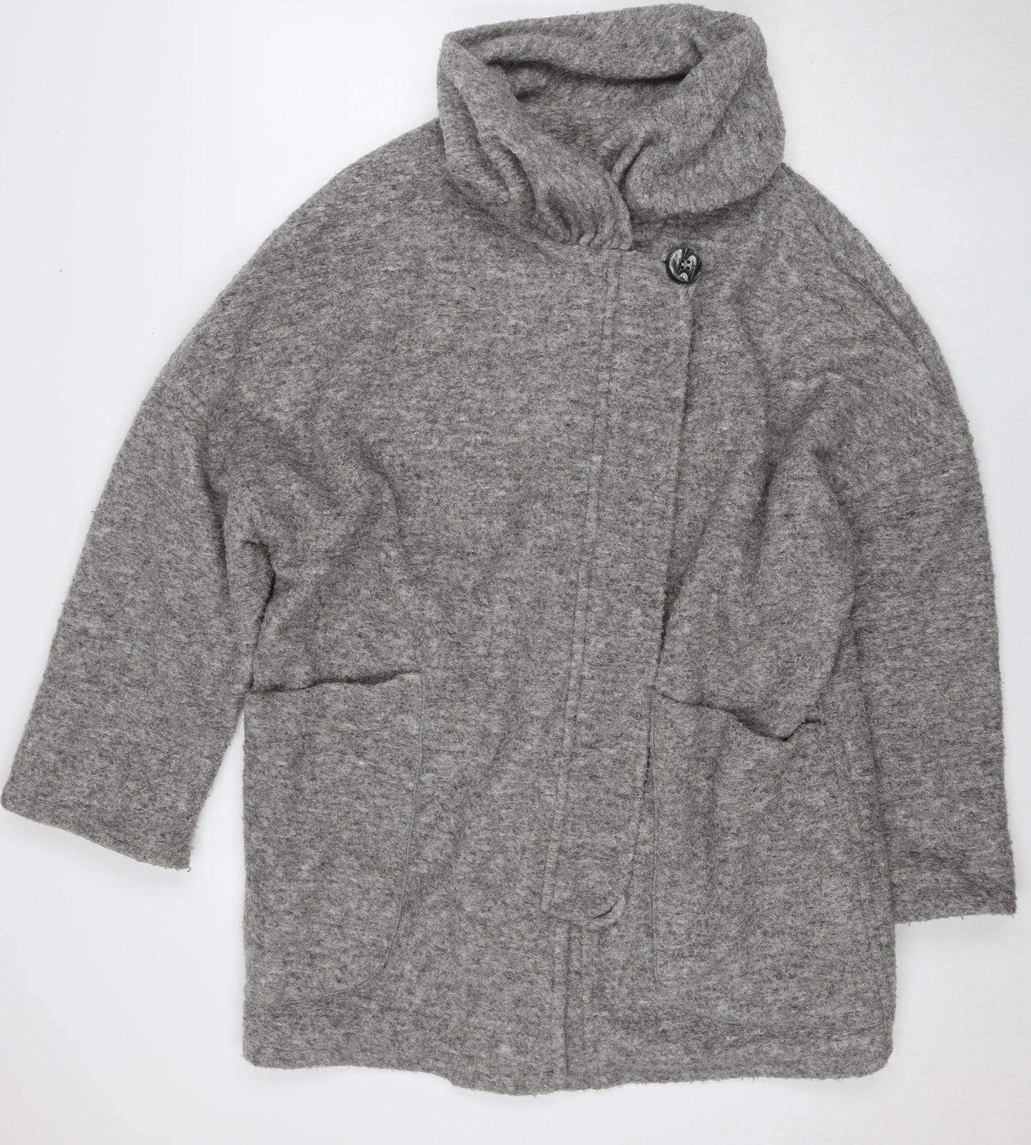 LS Women's Grey Wool Blend Coat - Size L
