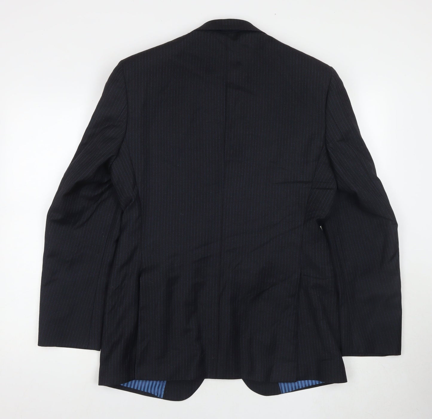 Marks and Spencer Men's Black Pinstripe Blazer, Size 38R