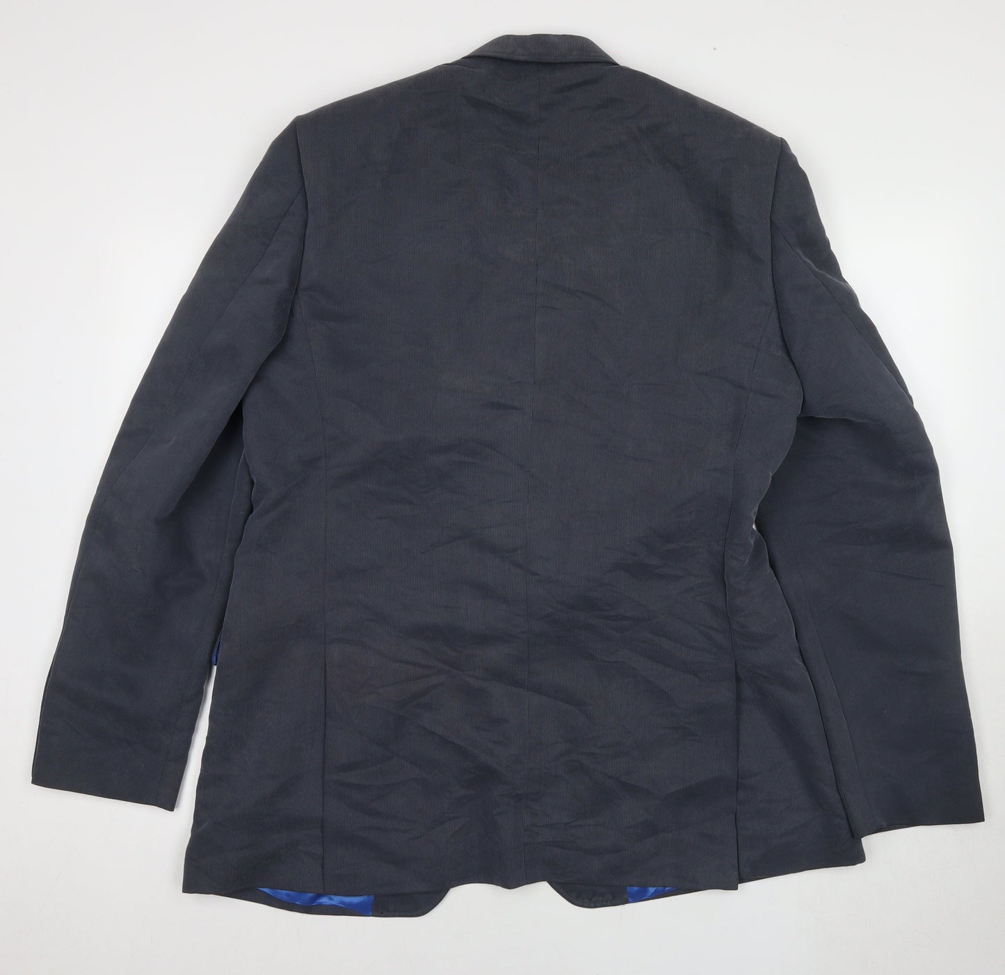 Hugo James Men's Blue Wool Blazer 44L Notch Lapel