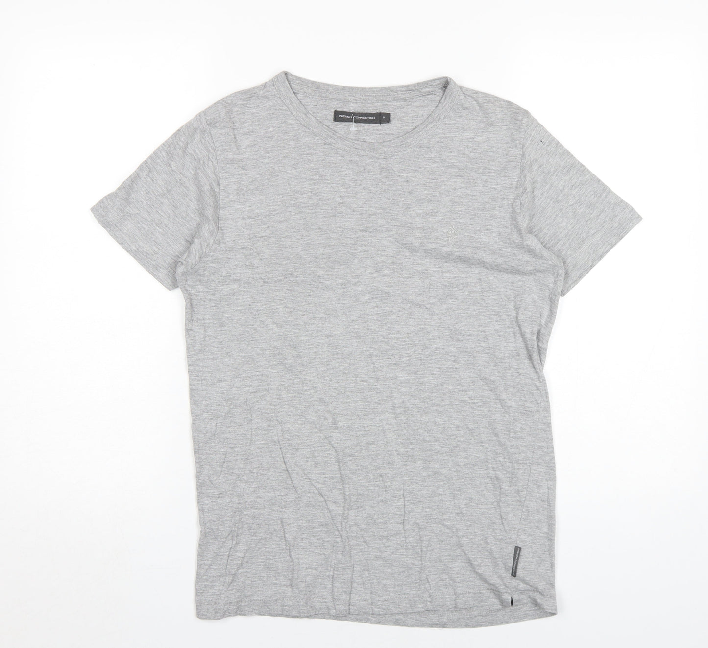 French Connection Men's Grey Crew Neck T-Shirt, Size S