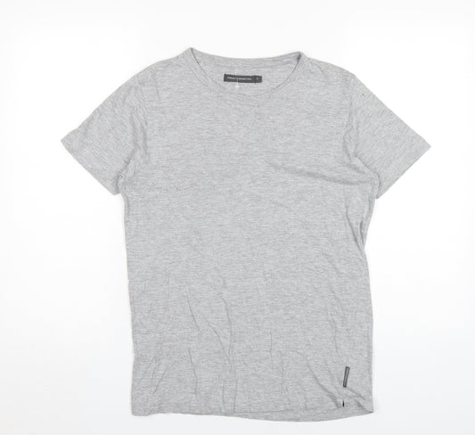 French Connection Men's Grey Crew Neck T-Shirt, Size S