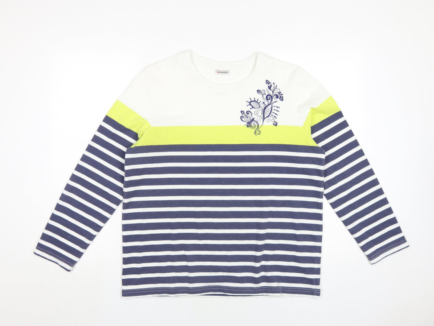 Damart Women's Multicoloured Striped Jersey T-Shirt