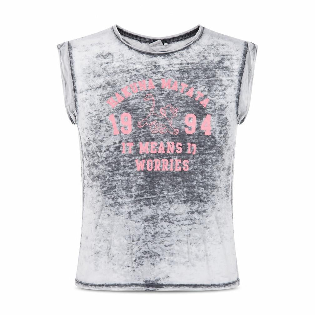 Teenss UK Size 10 Disney Grey Polyester Blend T-Shirt