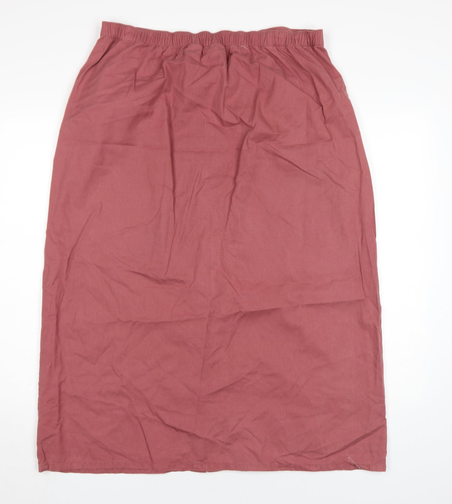 Orvis Women's Pink Midi Skirt Size 14 Button Casual