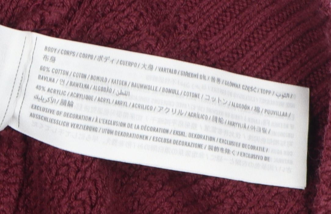 Hollister Women's Red Cardigan, Size L, Knit, Excellent