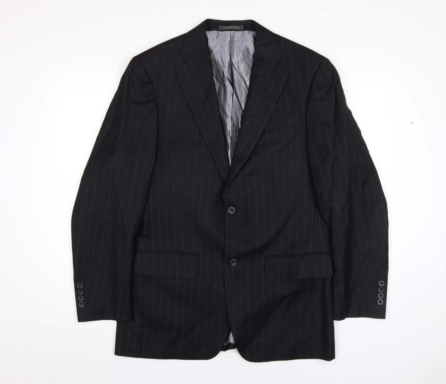 Greenwoods Men's Black Striped Suit Jacket 38R
