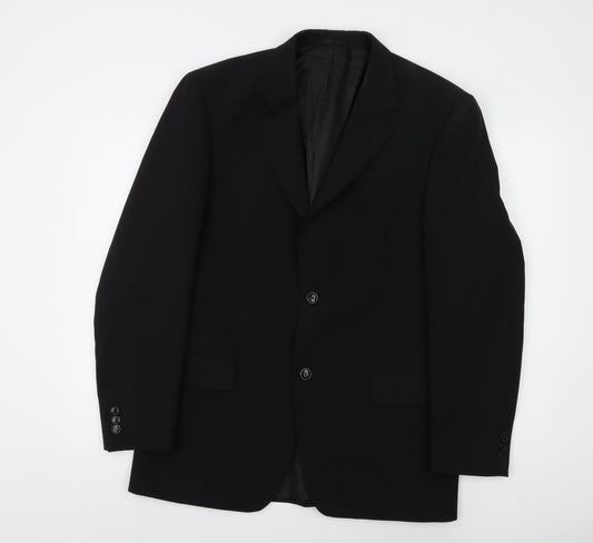 Farah Men's Black Blazer, Size 38, Long, Two-Button
