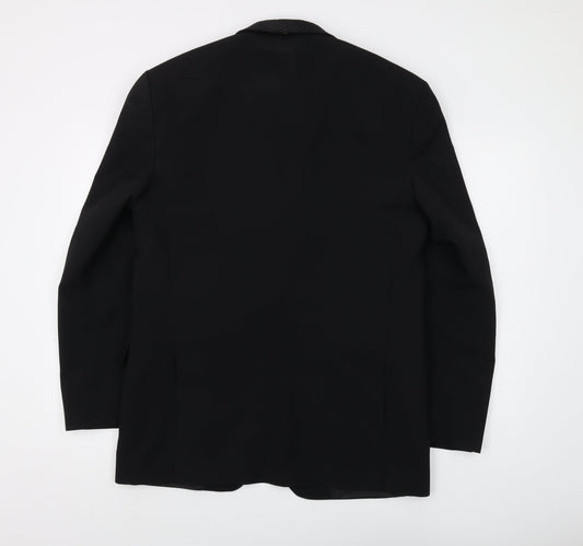Farah Men's Black Blazer, Size 38, Long, Two-Button