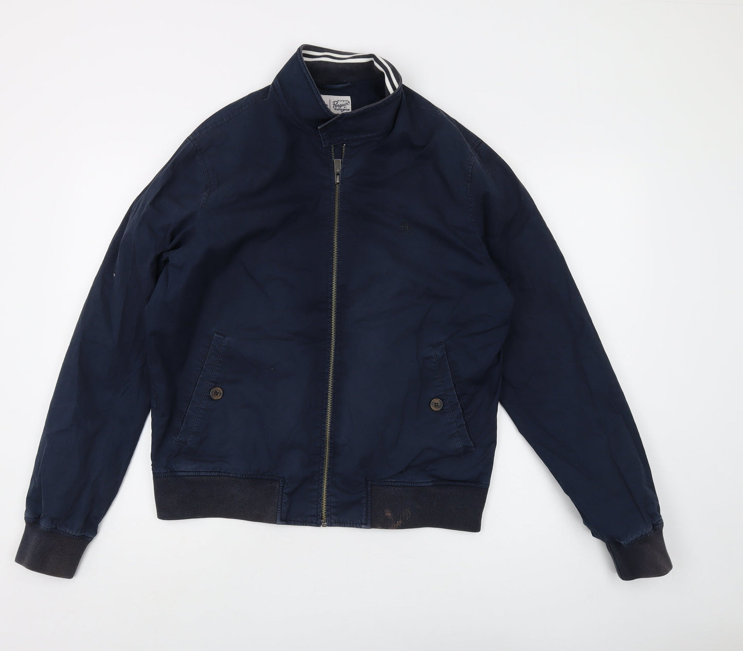 Penguin Men's Blue Bomber Jacket, M, Cotton Blend