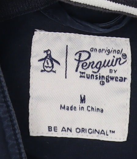 Penguin Men's Blue Bomber Jacket, M, Cotton Blend
