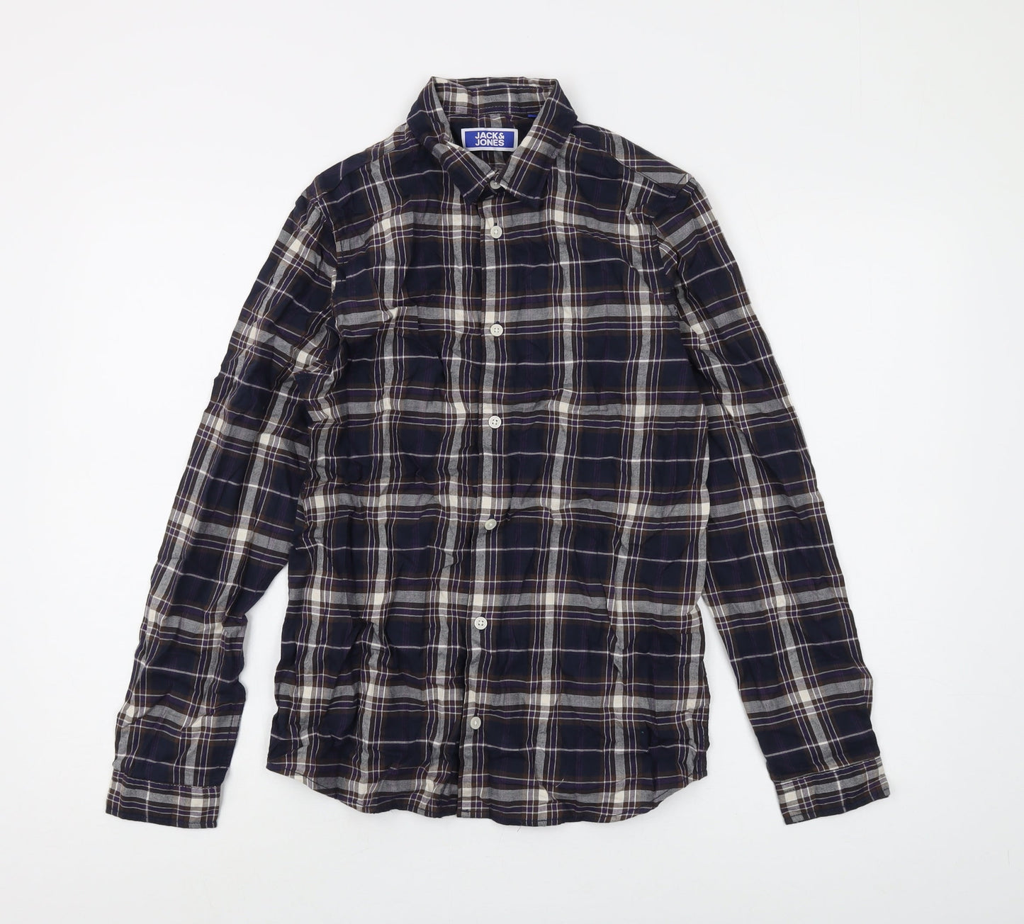 Jack & Jones Boys Blue Plaid Button-Up Shirt 14 Years