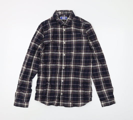 Jack & Jones Boys Blue Plaid Button-Up Shirt 14 Years