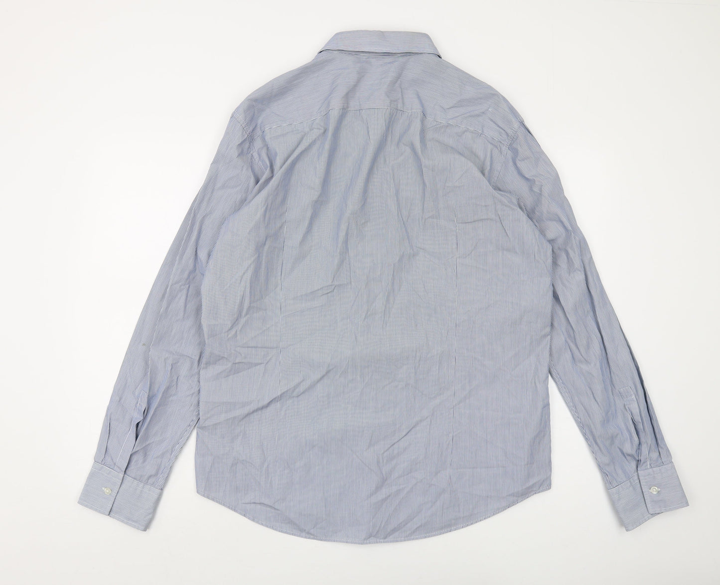 Hugo Boss Men's Blue XL Slim Fit Striped Shirt
