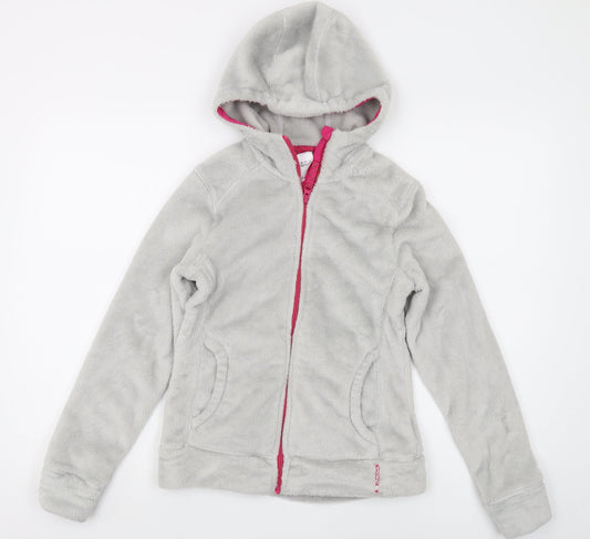 Decathlon Girls Grey Fleece Full Zip Hoodie 14 Years