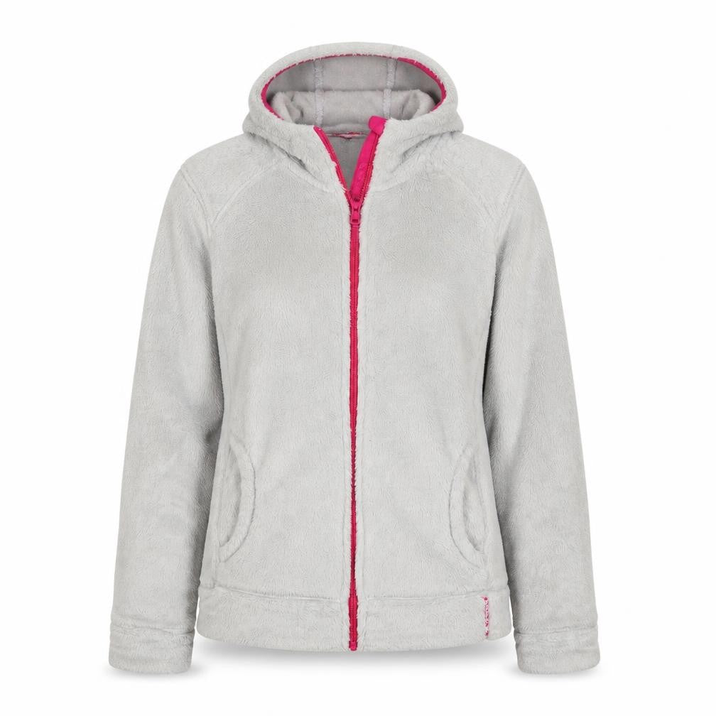 Front view of Decathlon girls’ grey fleece full zip hoodie 14 years