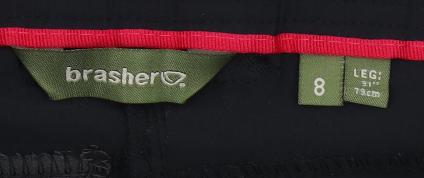 Brasher Women's Black Cargo Trousers, Size 8
