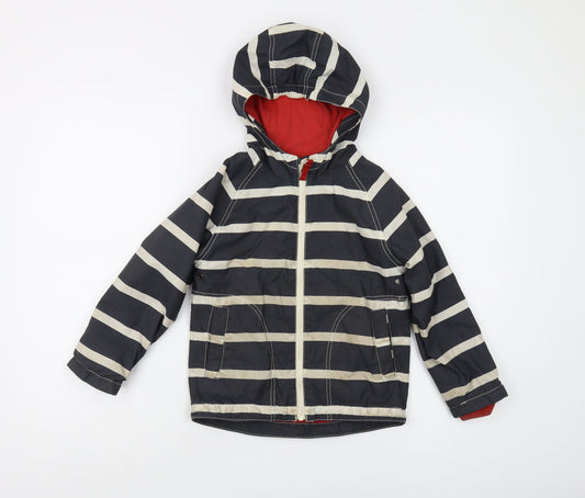 Mini Boden Boys Black Striped Puffer Jacket 4-5Y