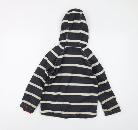 Mini Boden Boys Black Striped Puffer Jacket 4-5Y