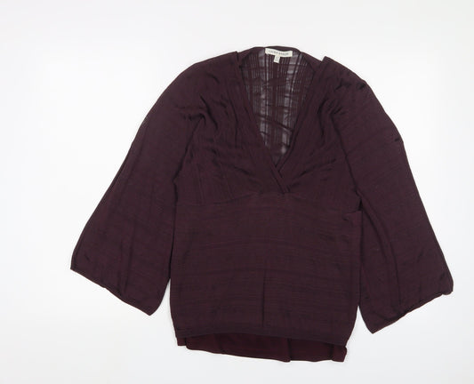 Laura Ashley Women's Purple Wrap Blouse, Size 18
