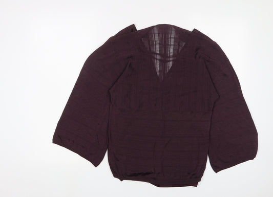 Laura Ashley Women's Purple Wrap Blouse, Size 18