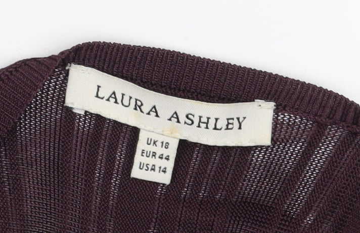 Laura Ashley Women's Purple Wrap Blouse, Size 18