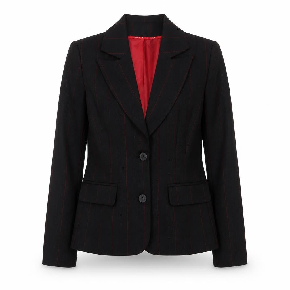 Zabaione Women's Black Striped Blazer Size 8