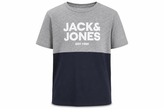 Jack & Jones Boys Grey Black Colourblock T-Shirt, Size 14 Years
