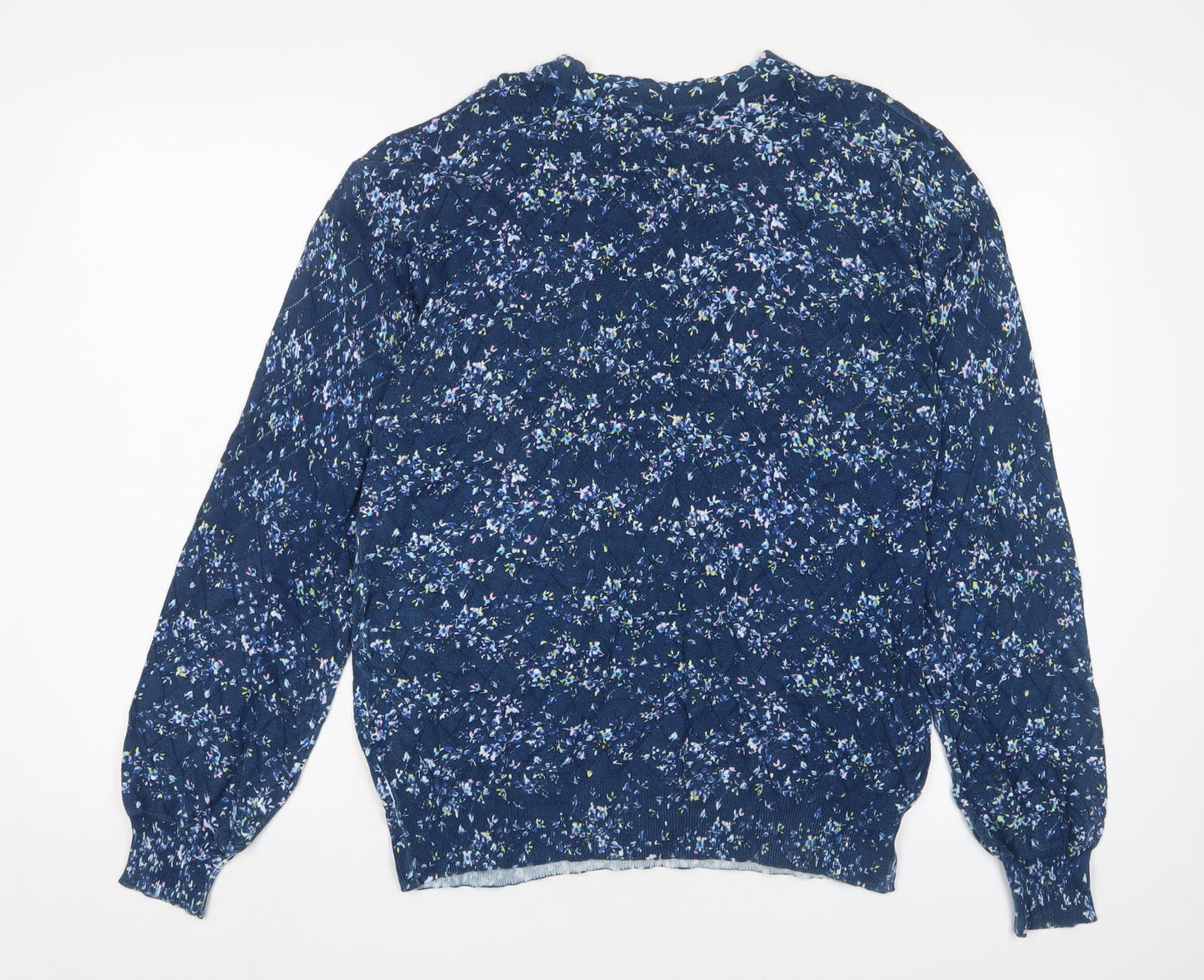 Monsoon Women's Blue Floral Pullover Jumper L