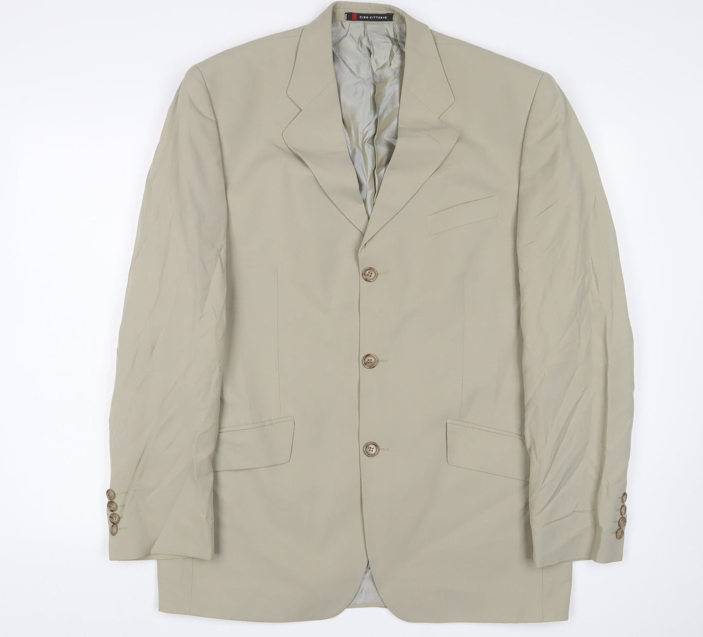 Ciro Citterio Men's Beige Long Blazer 38L