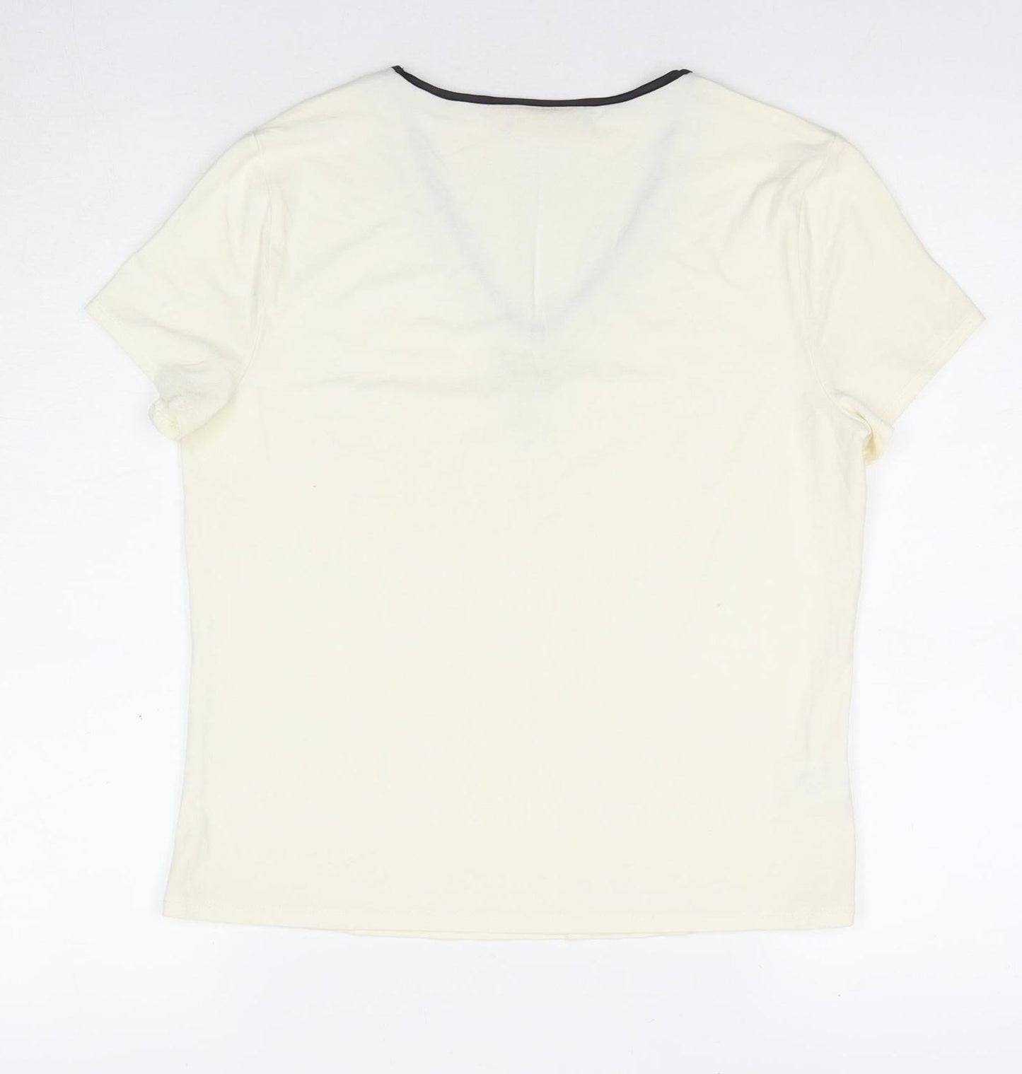 CC Women's Ivory V-Neck T-Shirt M