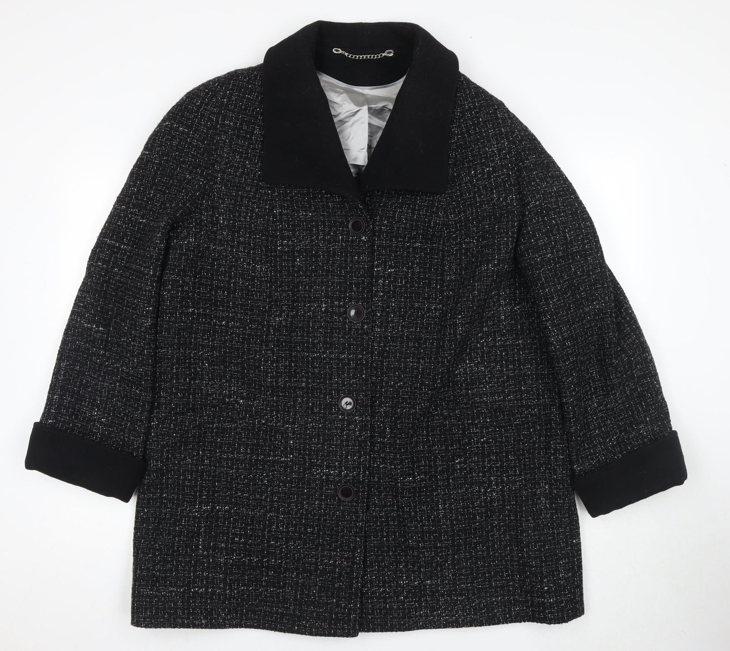 Berkertex Women's Black Wool Blend Coat Size 18