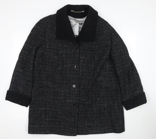 Berkertex Women's Black Wool Blend Coat Size 18