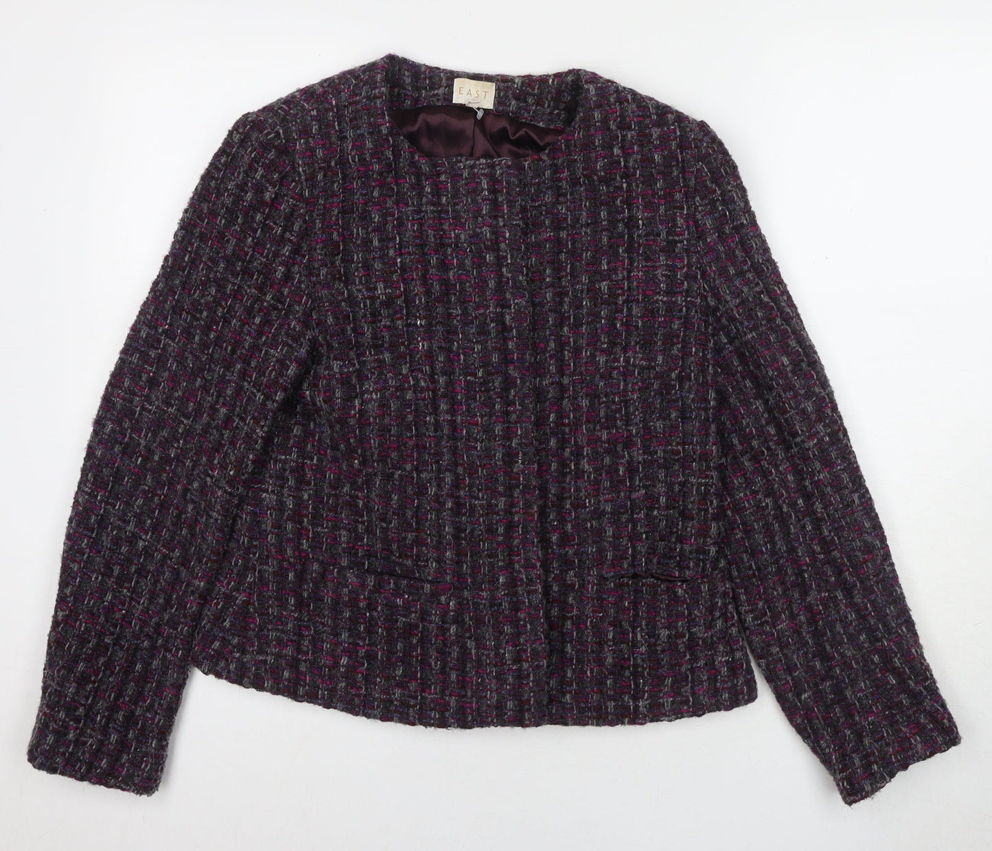 East Women's Purple Tweed Jacket Size 12