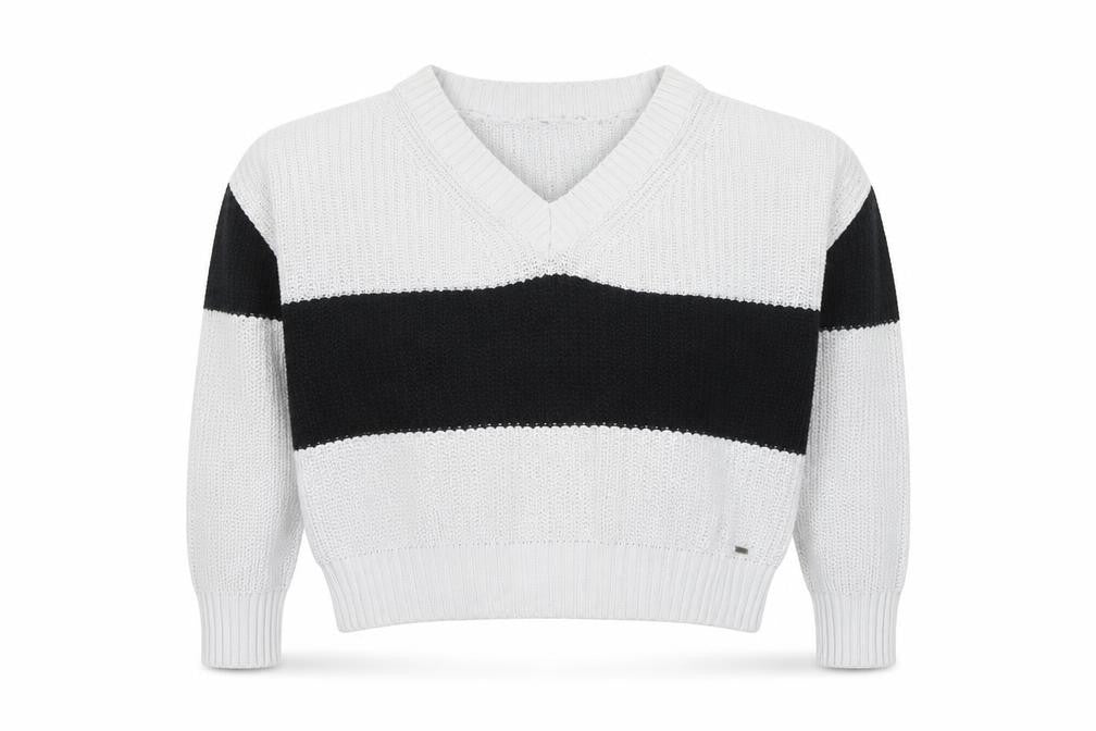 Womens UK L Relaxed Hollister White Pullover Chunky-Knit